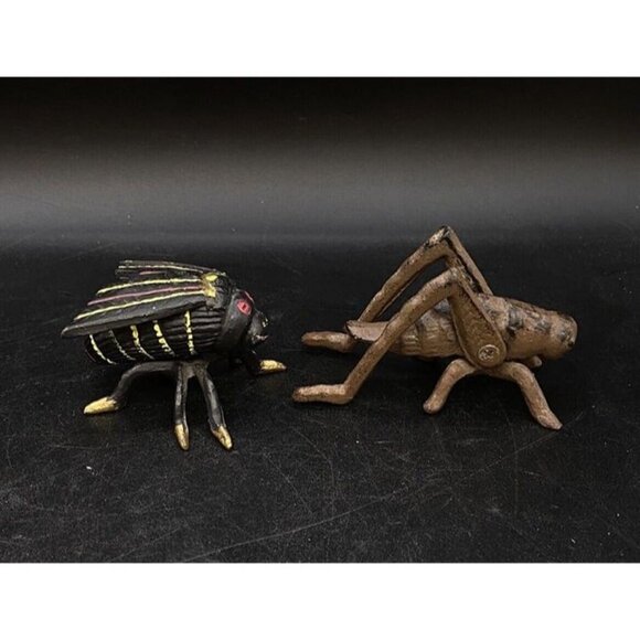 Cast Iron Metal Bee & Grasshopper Bugs Figurine Paperweight Decor Critters Lot 2 - Picture 2 of 12